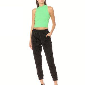 NEW ADAM SELMAN SPORT Ribbed-Tank Top in Green